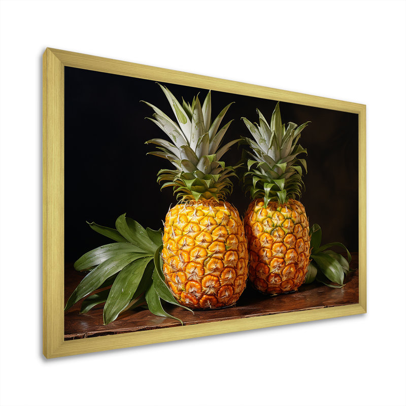 Pinapple Golden Harvest Delights, Cadre photo doré simple, H 30 po x l 40 po x P 1,5 po
