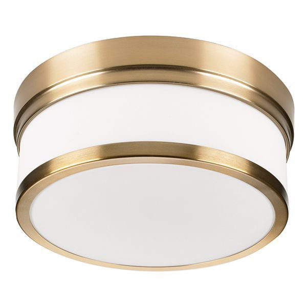 Plafonnier encastré en verre Zaccaria, Or doux, H 5,75 po x l 14 po x P 14 po
