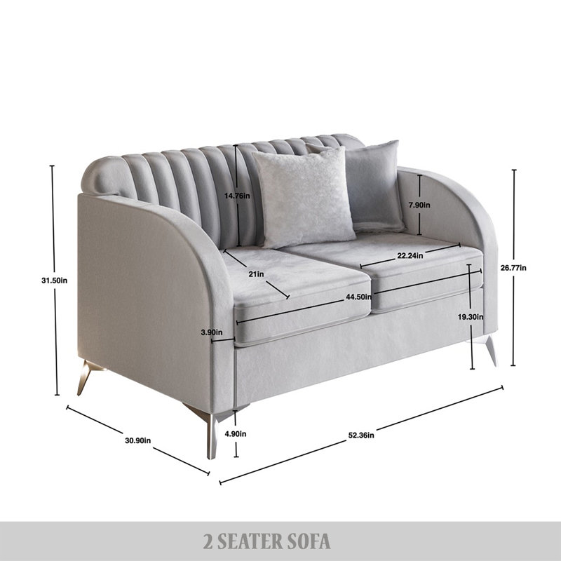 Cheribin 52.4'' Velvet Loveseat