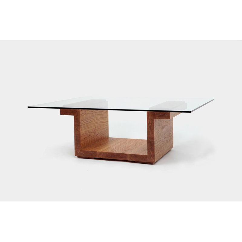 SQG Coffee Table, White Oak, 14" H x 42" L x 30" W
