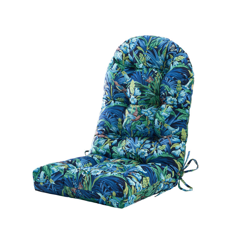Outdoor 4'' Adirondack Chair Seat / Back Cushion, Multi-Colored/Blue