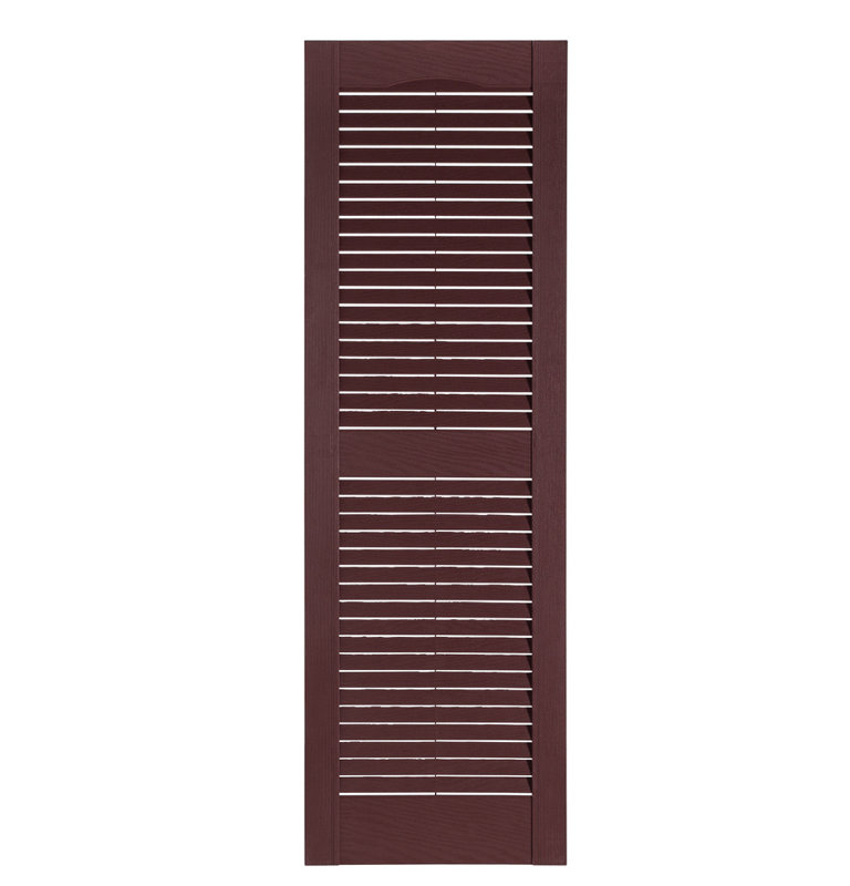 Burgundy 55" Decorative Louvered Exterior Shutters Set