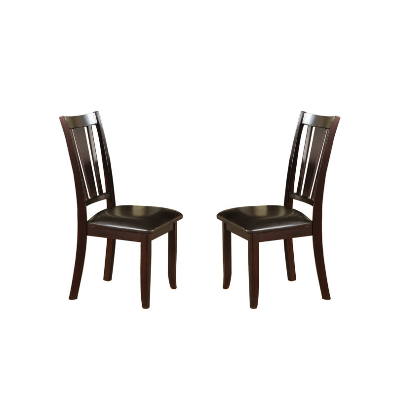 Set Of Two Dining Chairs With Slat Back Design