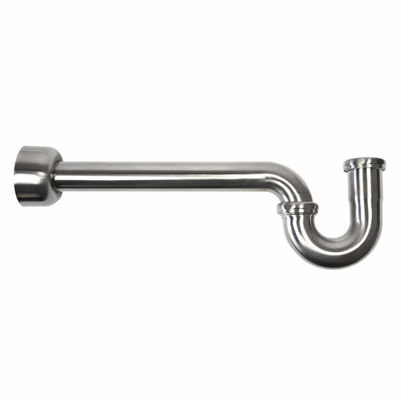 Decorative P-Trap Bathroom Sink Drain, Brushed Nickel