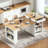 Kitchen Island With Extendable Dining Table, Kitchen Storage Table With Double-Sided Storage, Kitchen Island With 2 Drawers, Power Outlet, Side Open Shelves, For Kitchen, Dining Room-561223701