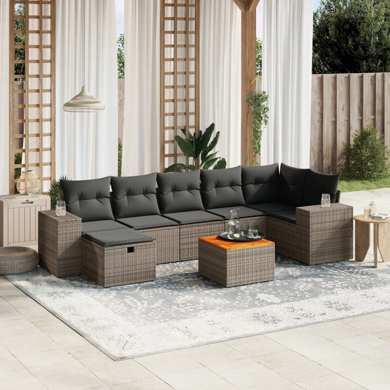 Ensemble de canapé de jardin Vidaxl, Gris