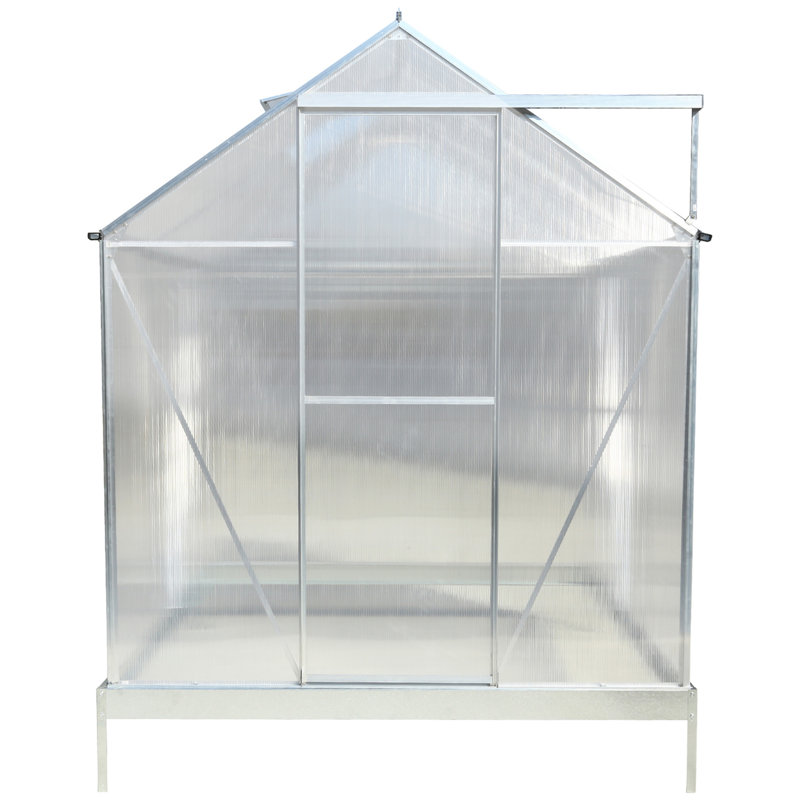 6.3'*6.2'*7'  Polycarbonate Greenhouse, Silver, 8' H x 6.3' W x 6.2' D