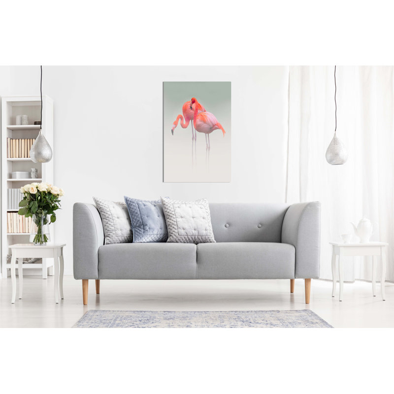 Flamingo Couples - Wrapped Canvas Print, 76cm H x 51cm W