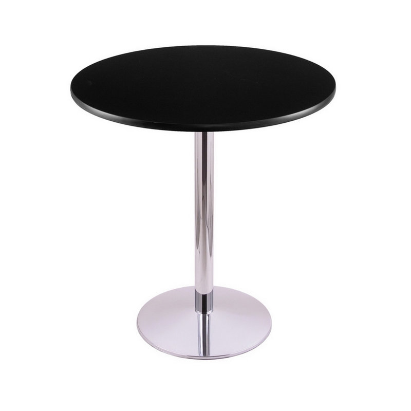 Counter Height Pedestal Table, Black, 36" H x 36" W