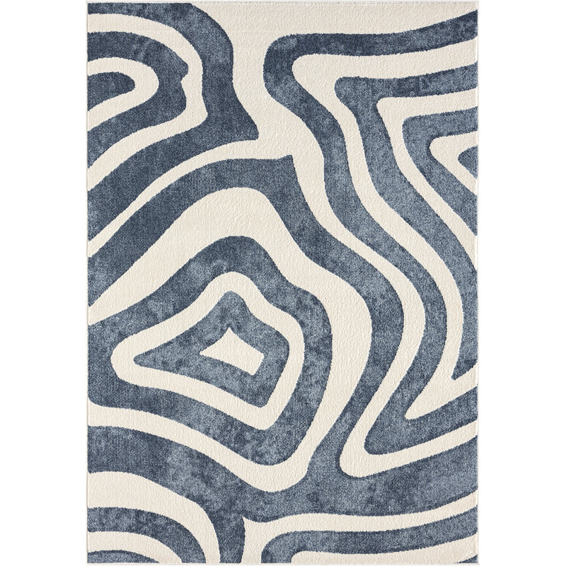 Tapis bleu Abani Huertas WAV100A, Rectangulaire 2 pi x 3 pi