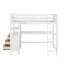 Lit mezzanine simple avec tiroirs, bureau et tablettes