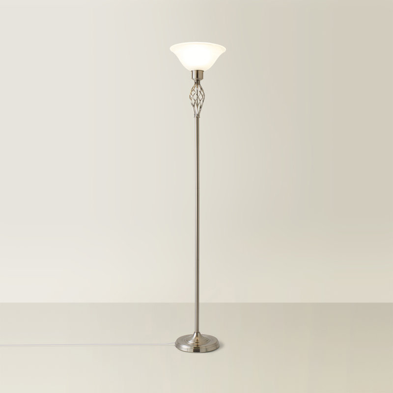 Axelrod 176cm Torchiere Floor Lamp, Brushed Chrome
