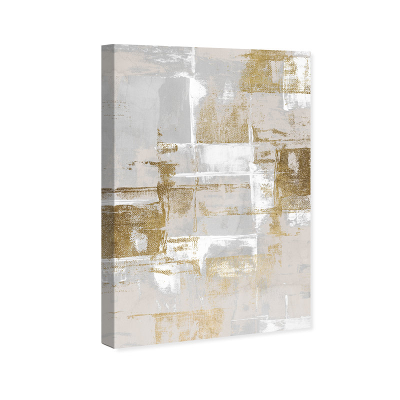 Abstrait fraîchement peint, gris glamour - Peinture, H 30 po x l 20 po, Toile tendue