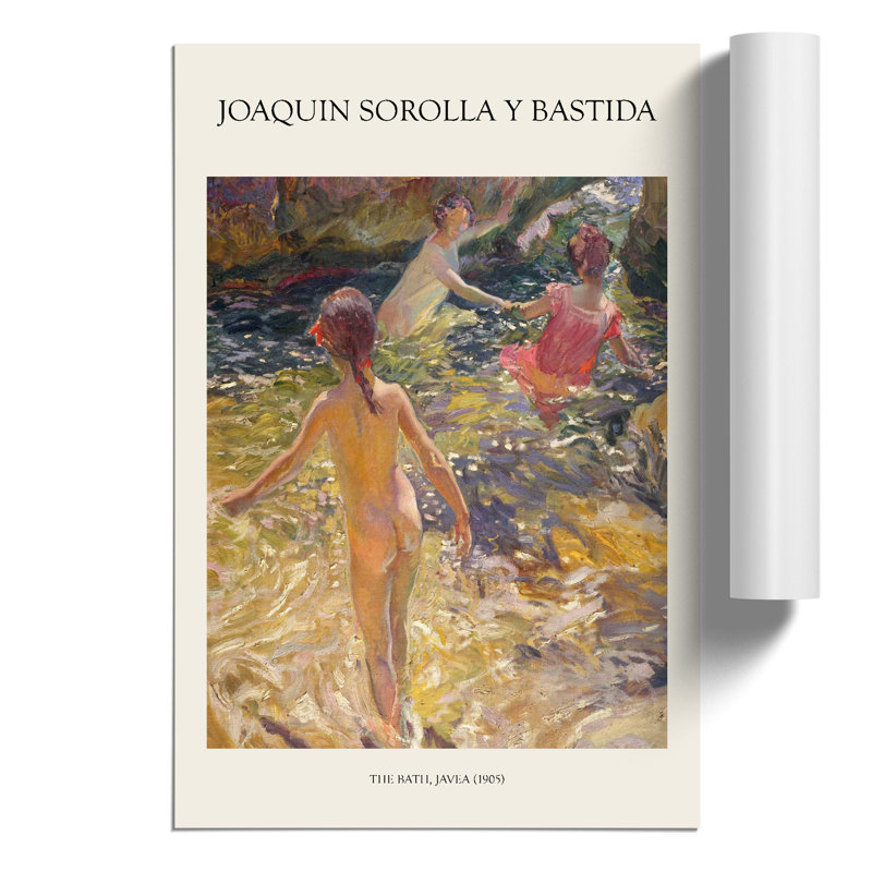 Swimming In The Sea by Joaquin Sorolla Y Bastida - No Frame Print, 42cm H x 30cm W x 0.1cm D