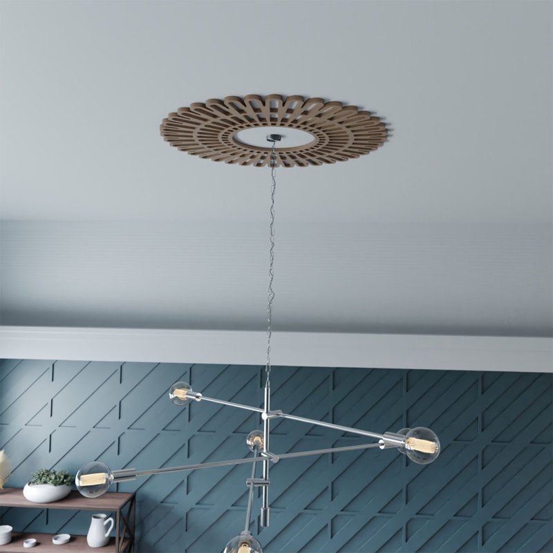 38 po x P 14 po x P 1/8 po x P 1 po, médaillon de plafond en PVC de qualité architecturale, cuivre, Cuivre