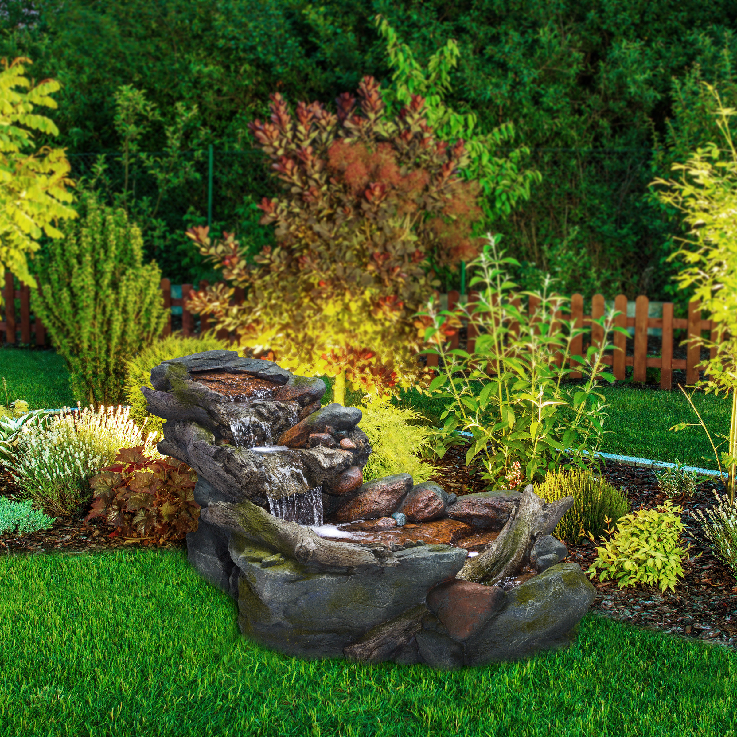 Millwood Pines Alpine Fibreglass 3-Tier Rainforest Rock Water Fountain with  Light u0026 Reviews - Wayfair Canada