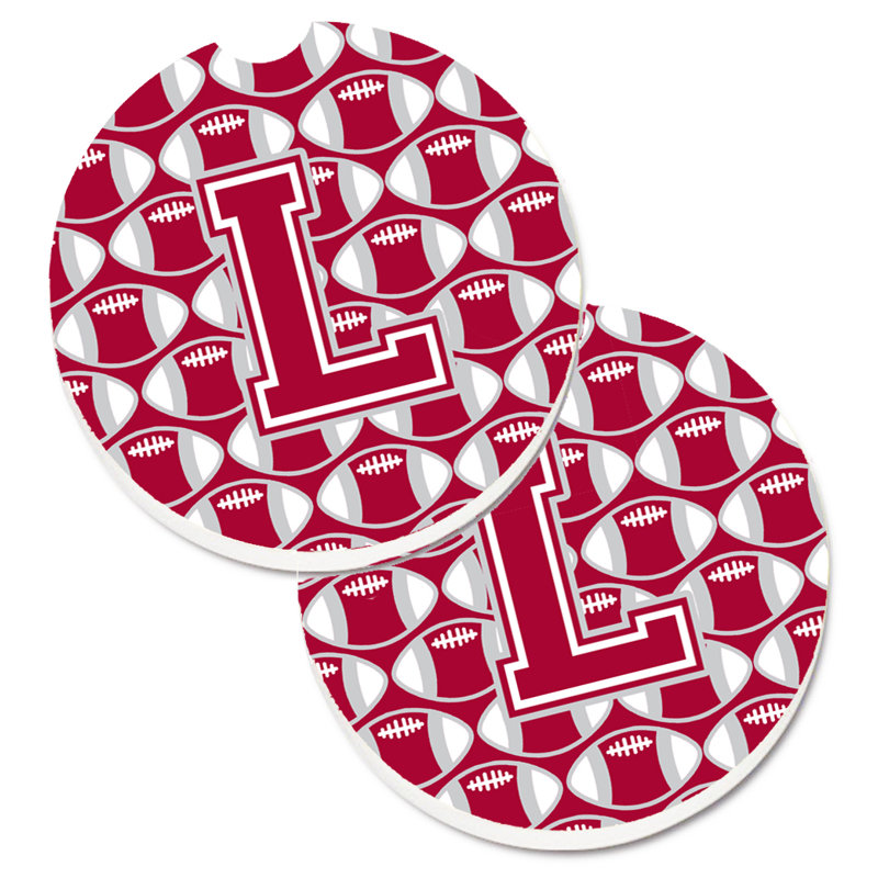 Sous-verre de football, L, Rouge / Blanc