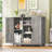 Kainaat 31.7'' Tall Floor Storage Cabinet,Bathroom Storage Cabinet with 2 Doors and 2 Open Shelves-1653143576