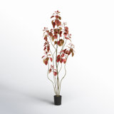 Hather Artificial Foliage Rogot Rurple Tree in Pot