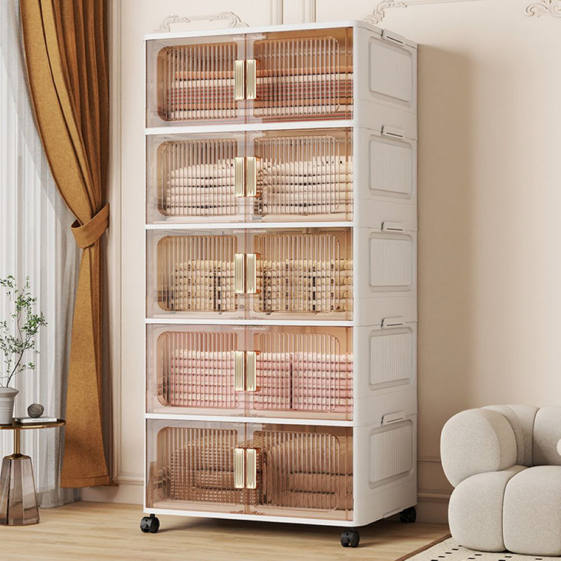 Collapsible Storage Bins With Lids, 73.2" H x 29.5" W x 16.6" D