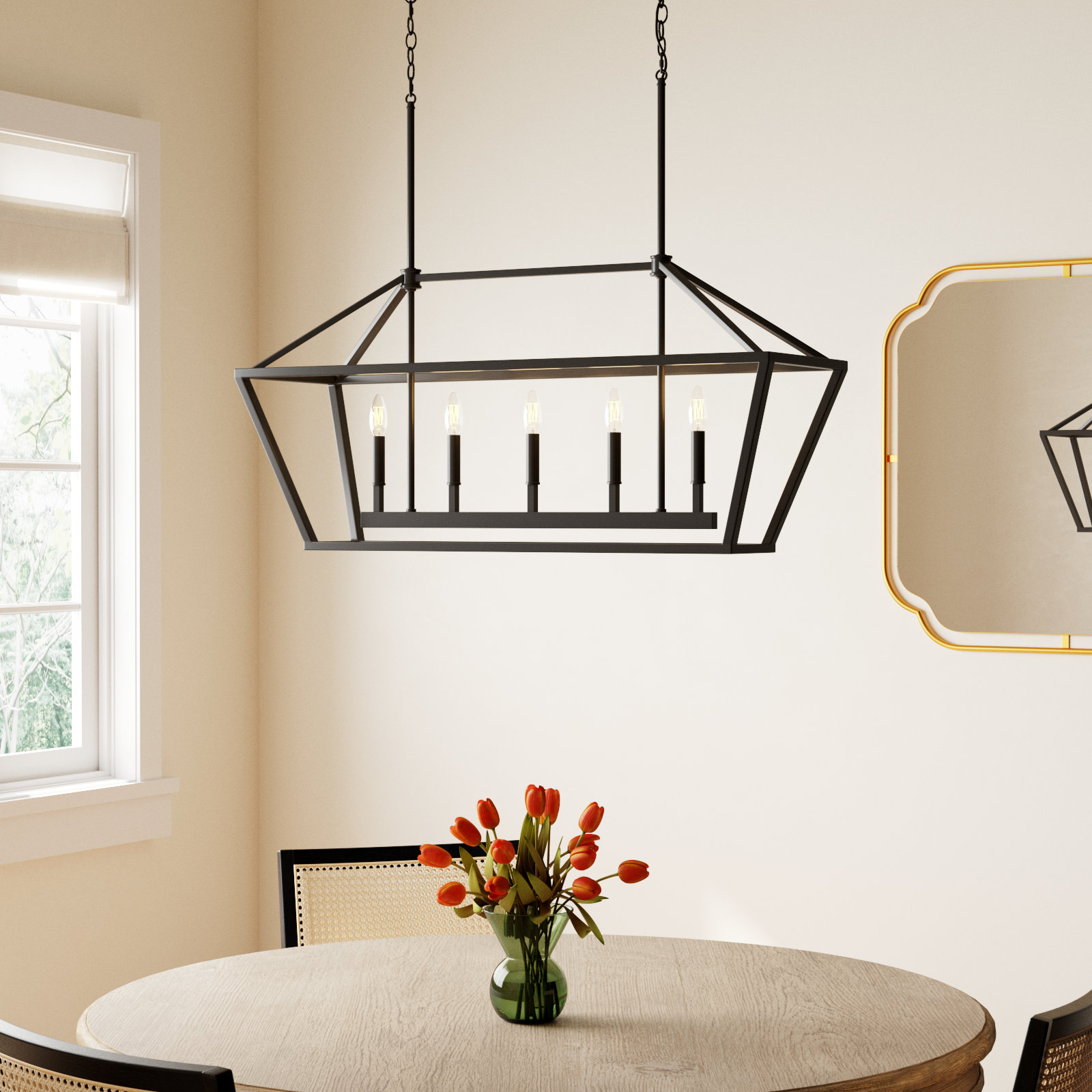 Glenhaven 5 Light Dimmable Pendant, Matte Black