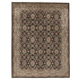 Hand Knotted Wool Oriental Area Rug in Black And Gray