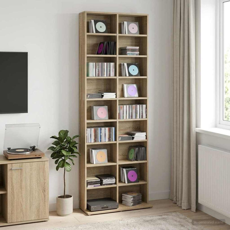 175 cm H Media Shelves, Sonoma Oak