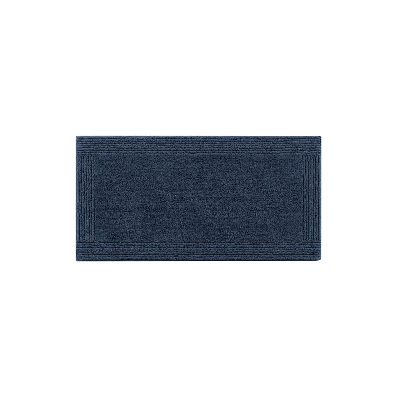 100% Cotton 24X36" Reversible Navy 3000 Gsm Bath Rug - Dense And Comfortable Feeling, Long Lasting, Medium Pile Cozy,, Navy