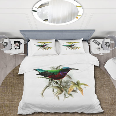 Ensemble de housse de couette Traditional Vintage Birds XV Vintage - microfibre de polyester