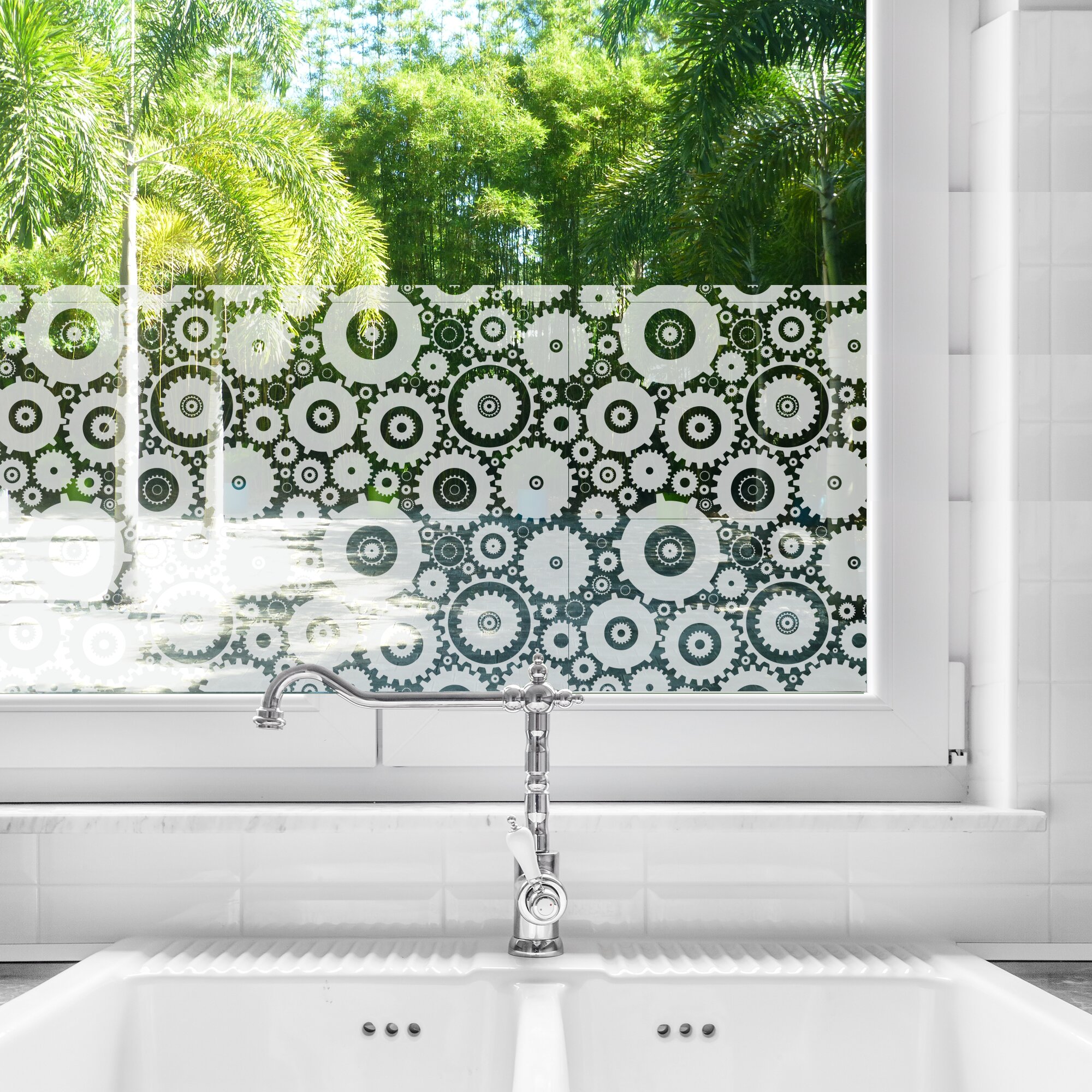 Bathroom Windows Privacy Film for Baths/Kitchens - Tile Decals