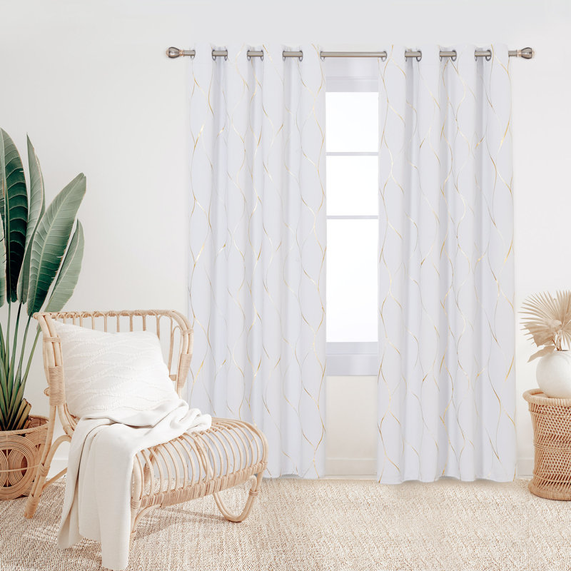 Boulus Room Darkening Curtain Panel Pair, 52" W x 84" L, Grayish White
