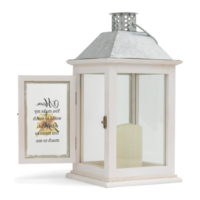 12.25'' H Tabletop Lantern with Candle Included