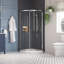 Ensemble de douche ronde réversible avec cadre Breeze l 40,08 po x P 40,08 po x H 76,97 po Breeze-117444997