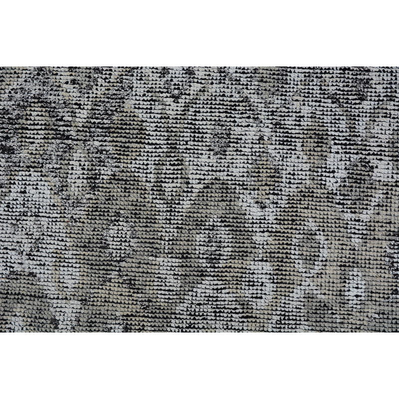 Wool Ikat Area Rug in Silver, Rectangle 8' x 10'