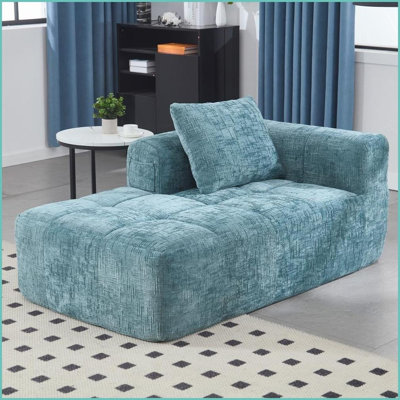 Causeuse Modern Chenille Chenille | Dossier rembourré | Accoudoirs évasés