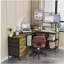114" L-shaped Desk with Power Hub, Industrial Gaming Desk - 6 Drawers, Removable Monitor Stand, Rustic Brown Home Office