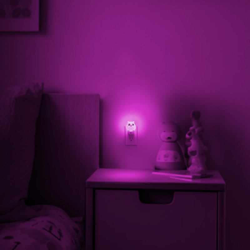 Owl Shape Plug-In RGB Night Light With Gradient And Memory
