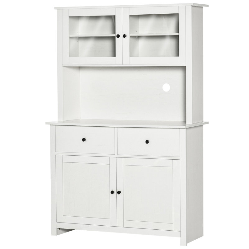 Buffet de cuisine avec huche, armoire de rangement pour garde-manger, comptoir ouvert pour micro-ondes