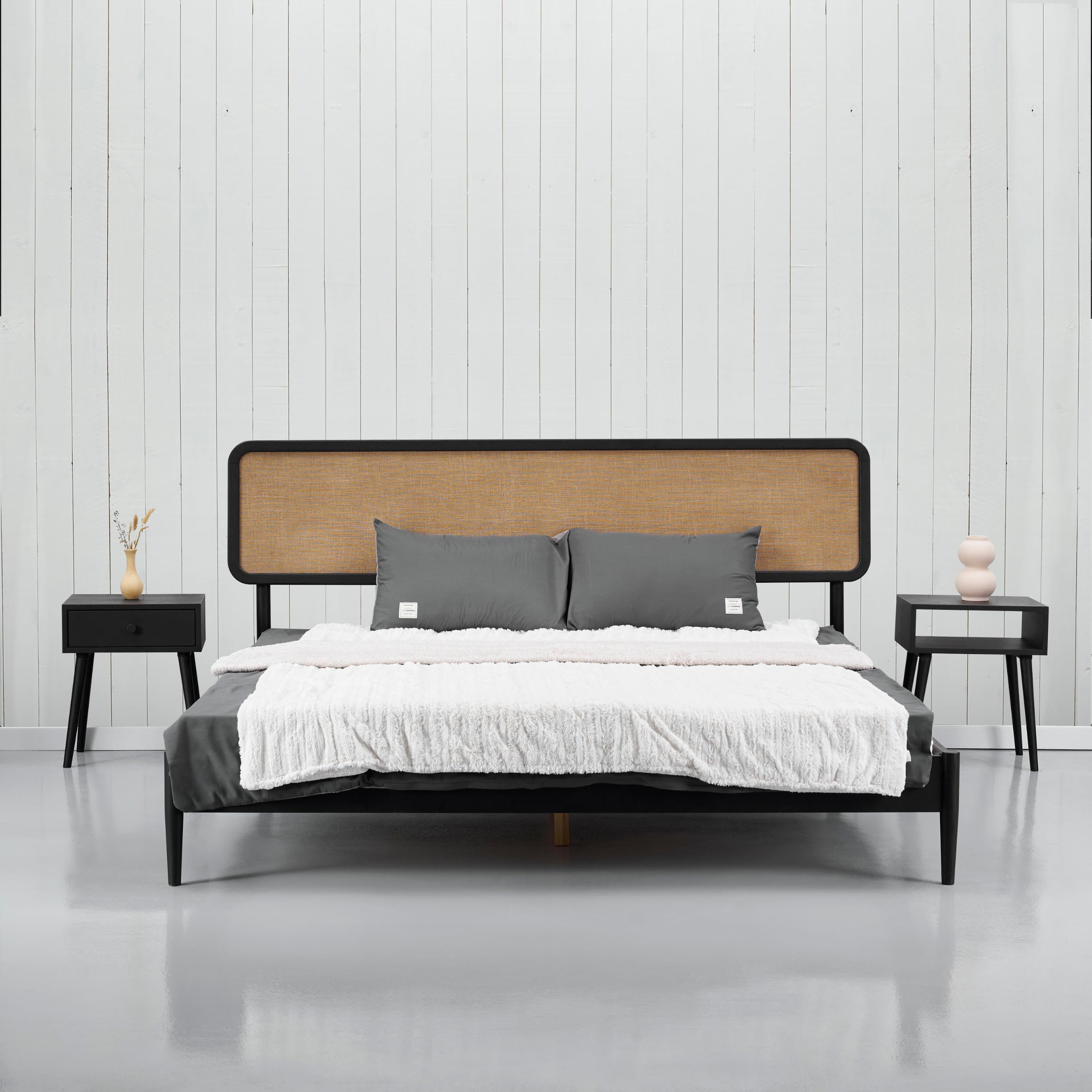 George Oliver Sachiko Lupin Solid Wood Bed Frame with Headboard and Silent Slats, 1000 lbs Capacity Bed Frame & Reviews | Wayfair