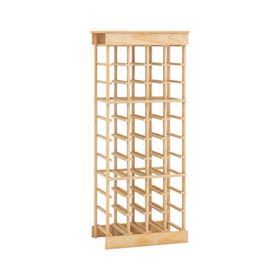 10-Tier Freestanding Wine Rack, 40 Bottles With Large Tabletop, Beige