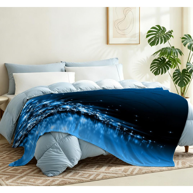Jeté en molleton bleu flanelle ultra doux, imprimé abstrait abstrait Celebrate, Jeté 50 po x 60 po