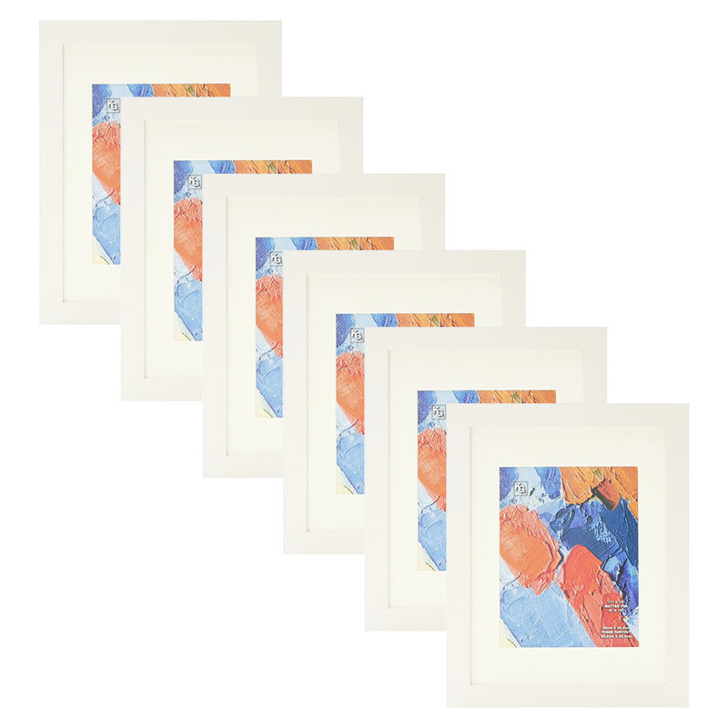 Ensemble de 6 cadres muraux Gallery, 11 po x 14 po, Blanc