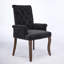 Chaise de salle à manger rembourrée en tissu de chenille avec pieds incurvés en bois massif - Élégante chaise club capitonnée pour la salle à manger, cuisine, paquet simple, noir