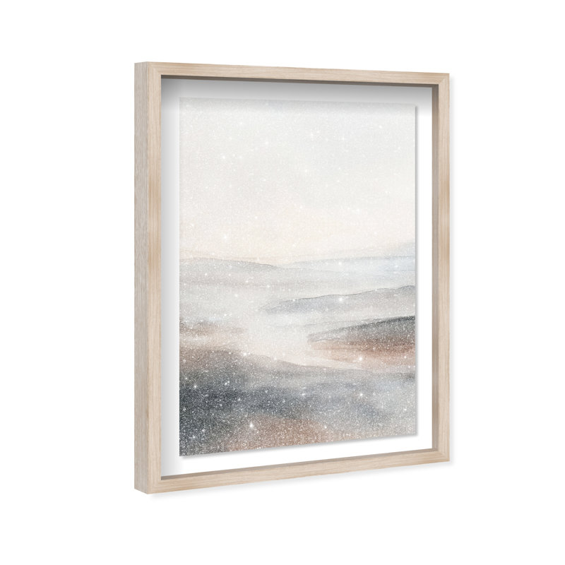 Desert Mirage Shadowbox Abstract Print by Oliver Gal, Black Frame, 10 x 15, 55.5"H x 37.5"W, Natural Oak Frame