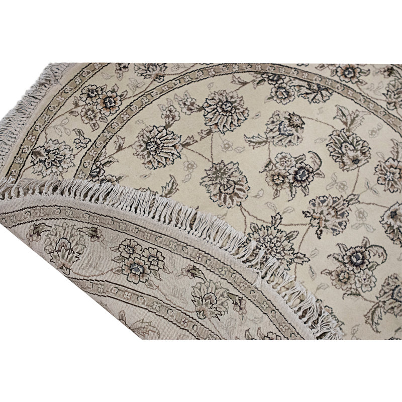 High-Quality Hand-Knotted Ivory Area Rug