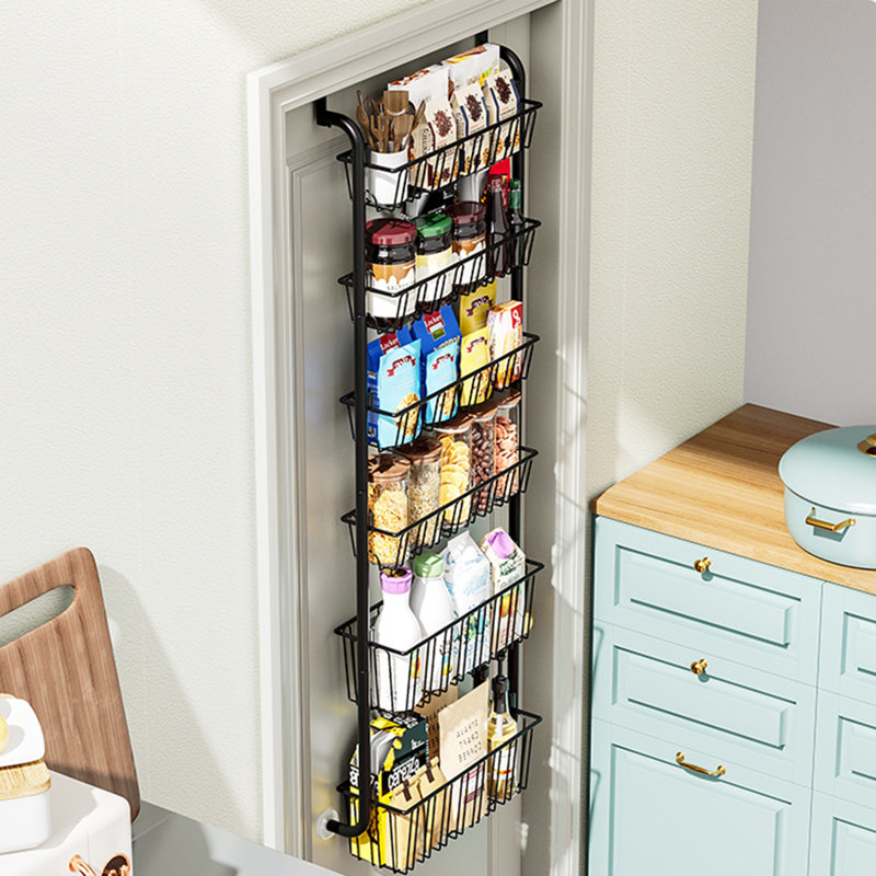 Support de rangement pour garde-manger 6 couches au-dessus de la porte - noir