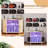 39in Large Record Player Stand with Charging Station & LED Light, Natural Oak-216852015-216852009