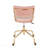 Gold Metal & Light Blue Velvet Contemporary Task Office Chair-329581865
