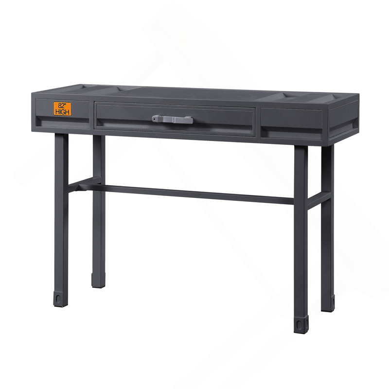 Bureau d'écriture Gunmetal avec 1 tiroir, Noir