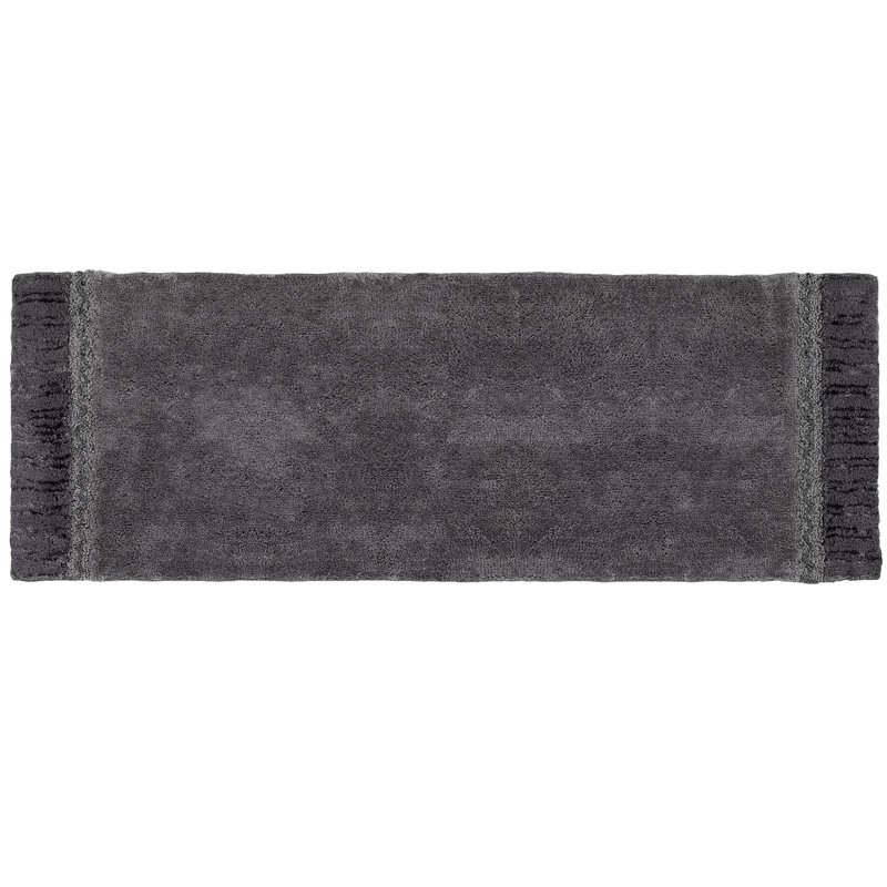 Granite Gray Cotton Braided Medallion Bath Rug 24" x 60"